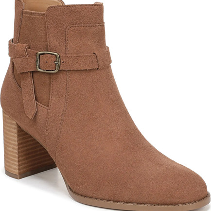 STACKED BLOCK HEEL ANKLE BOOTIES 