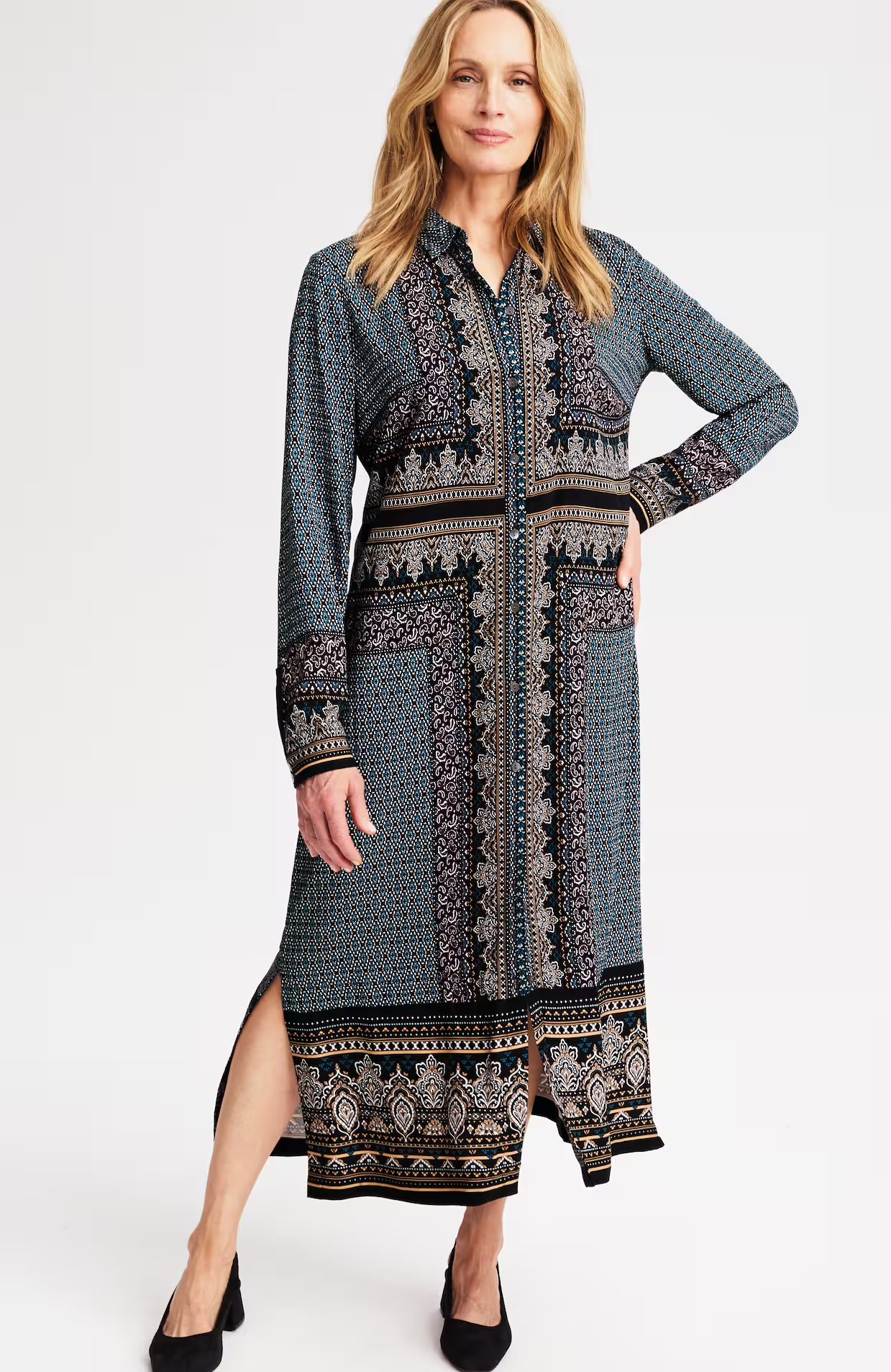 J. Jill Wearever Foulard-Print Shirtdress