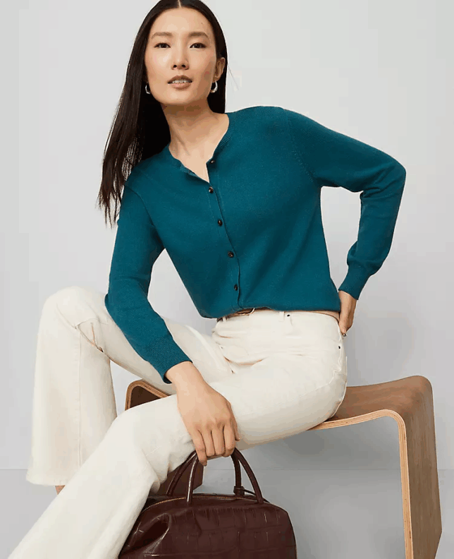 The Secret to Effortless Fall Outfits? Try These Lightweight Cardigans tania stephens 50 is not old fashion blogger ann taulor