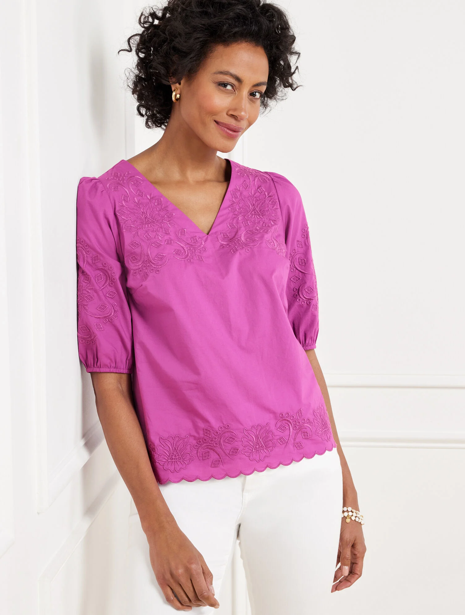 From Brunch to Travel: Poplin Tops That Work for Everything tania stephens 50 is not old fashion blogger talbots