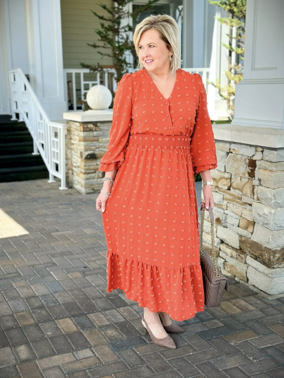 Fashion Blogger, Tania Stephens is styling fall wedding dresses for women over 50 - 20