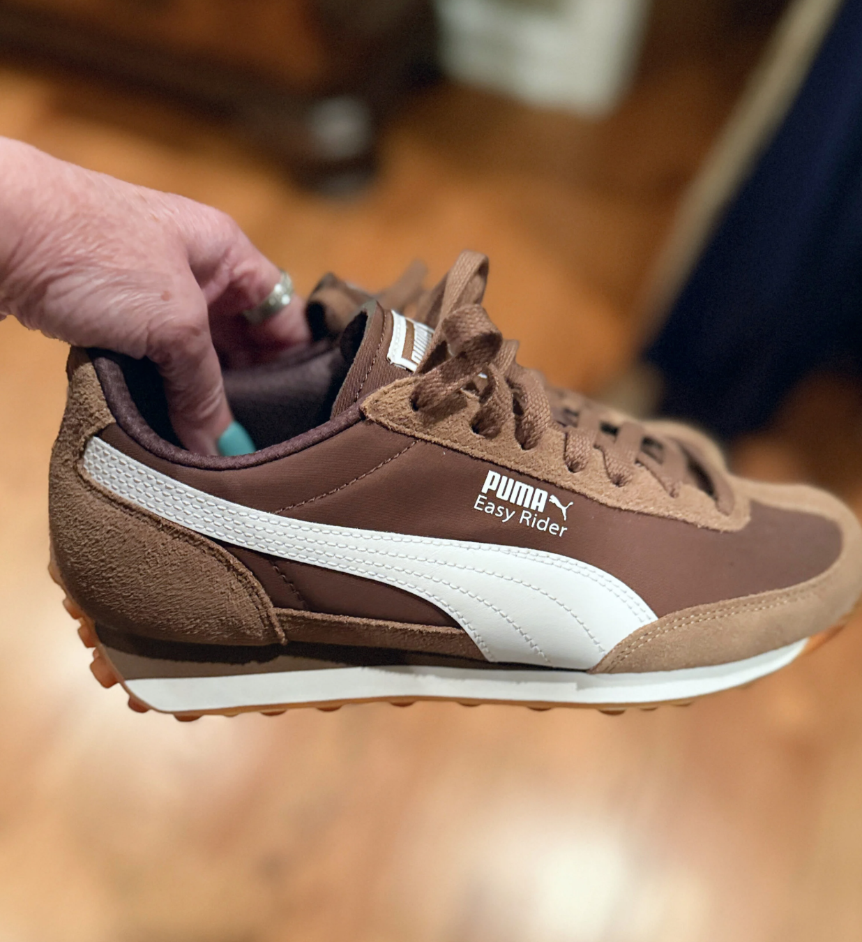 Chocolate brown Puma Easy Rider Suede Sneakers