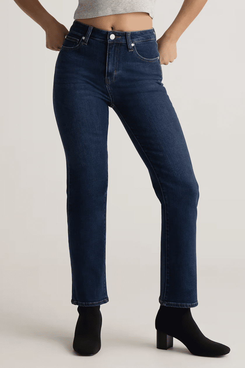 STRAIGHT LEG DARK DENIM WOMEN OVER 50