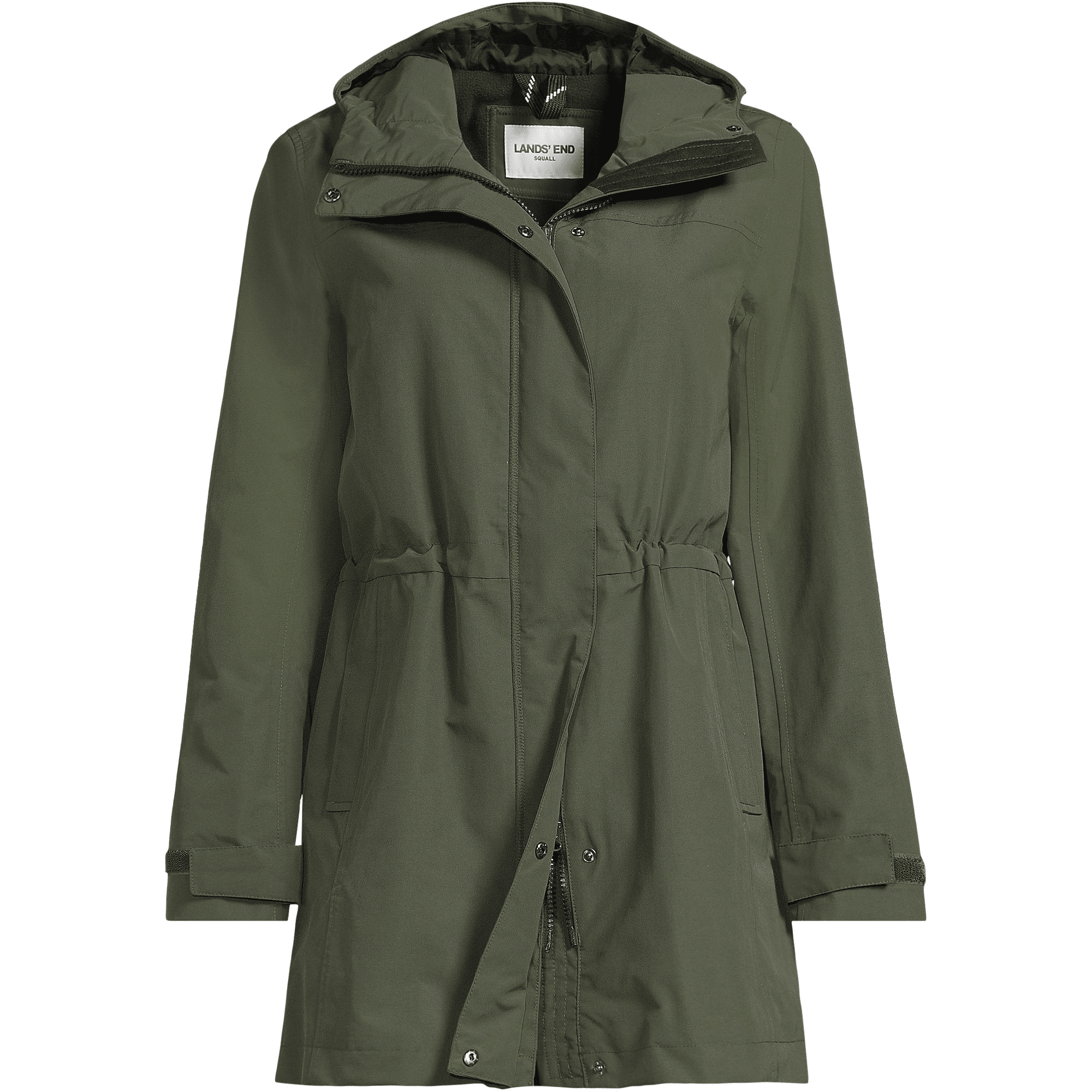 Adjustable hood and sleeve cuffs, along with fleece lined upper body protect against the cold waterproof