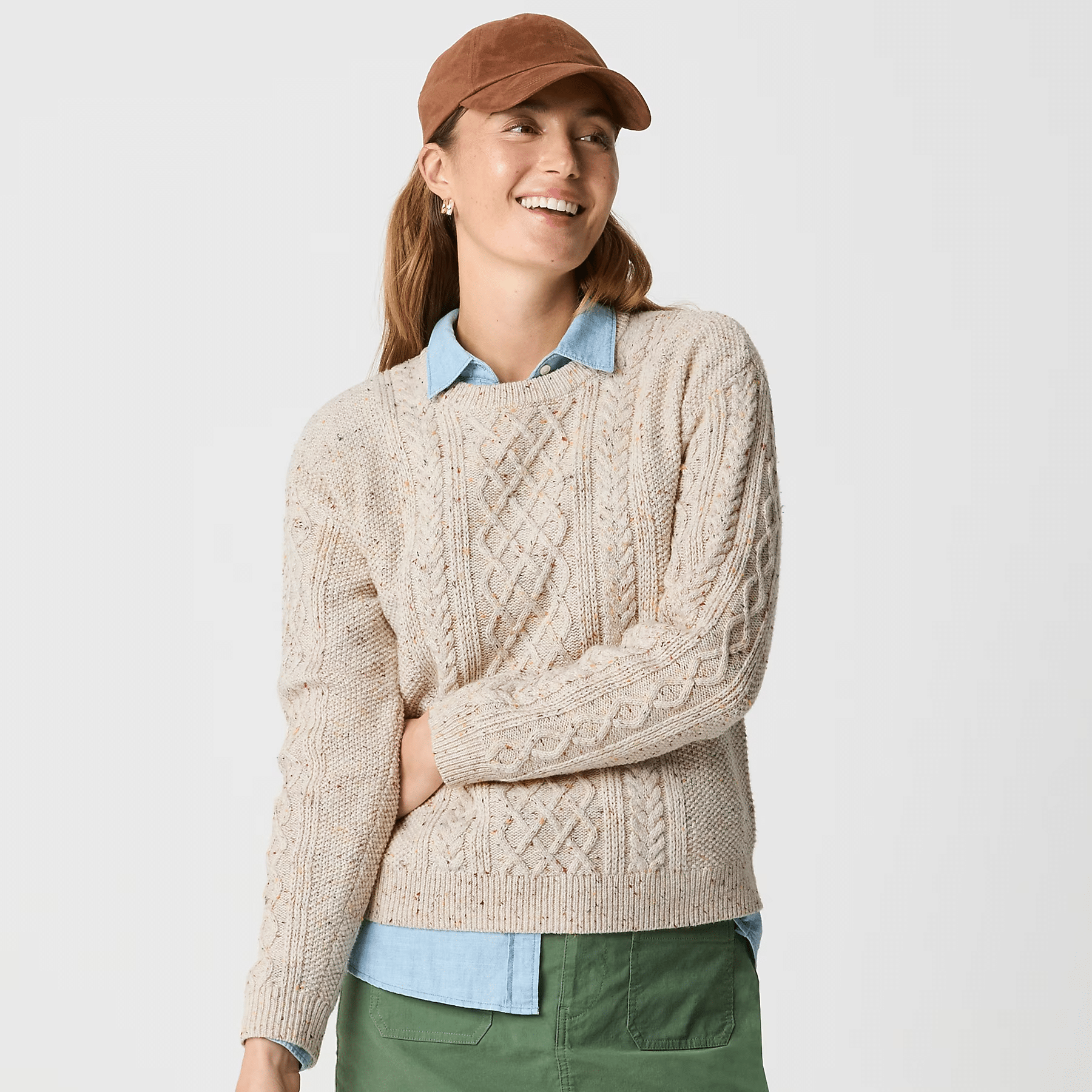 Timeless Cable Knit Sweaters for Women That Never Go Out of Style talbots 50 is not old tania stephens fashion blogger donegal