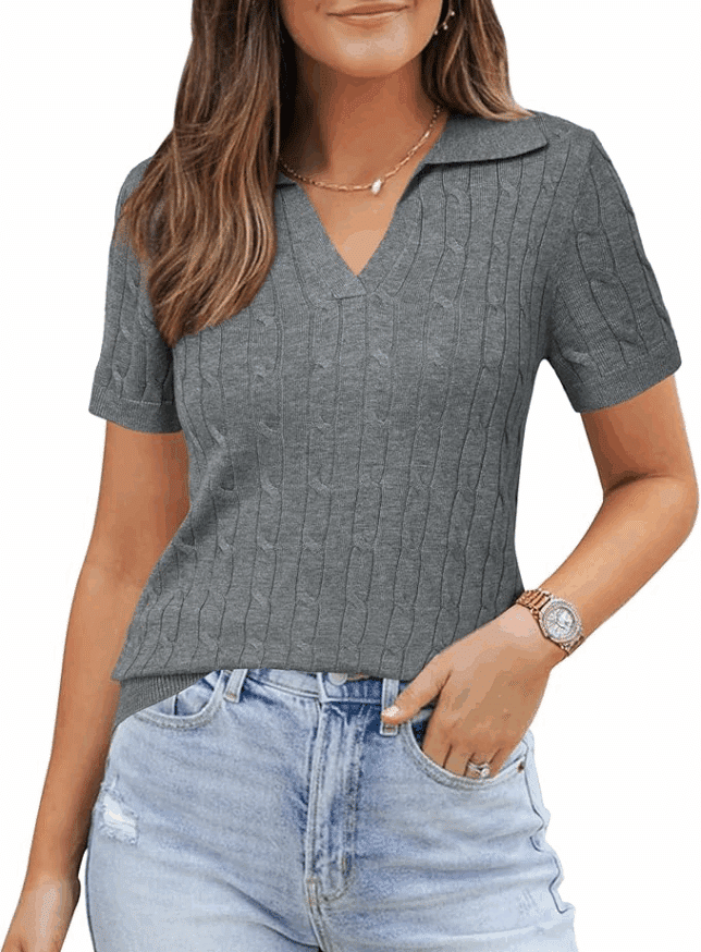 Polo Short Sleeve Sweater for fall from amazon
