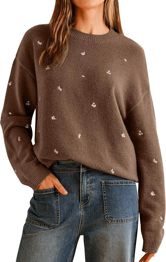 Floral Embroidery Cashmere Sweater Amazon 2025