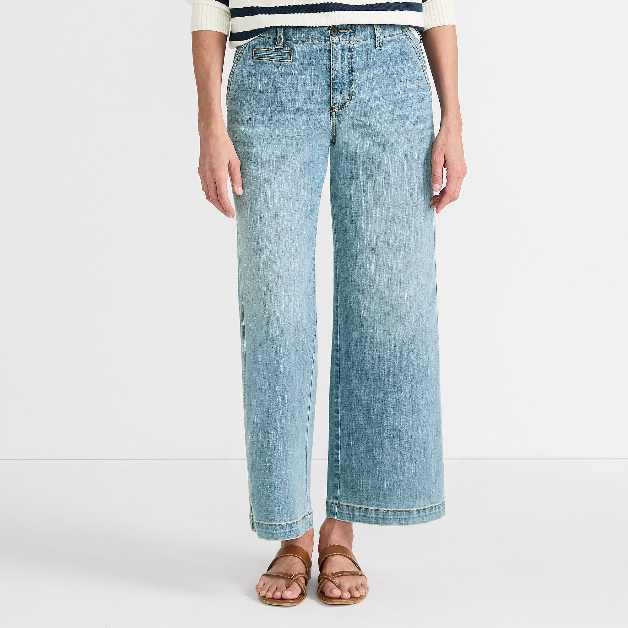 Lands’ End Jeans Review: Best Styles for Women Over 50 tania stephens 50 is not old fashion blogger mid rise