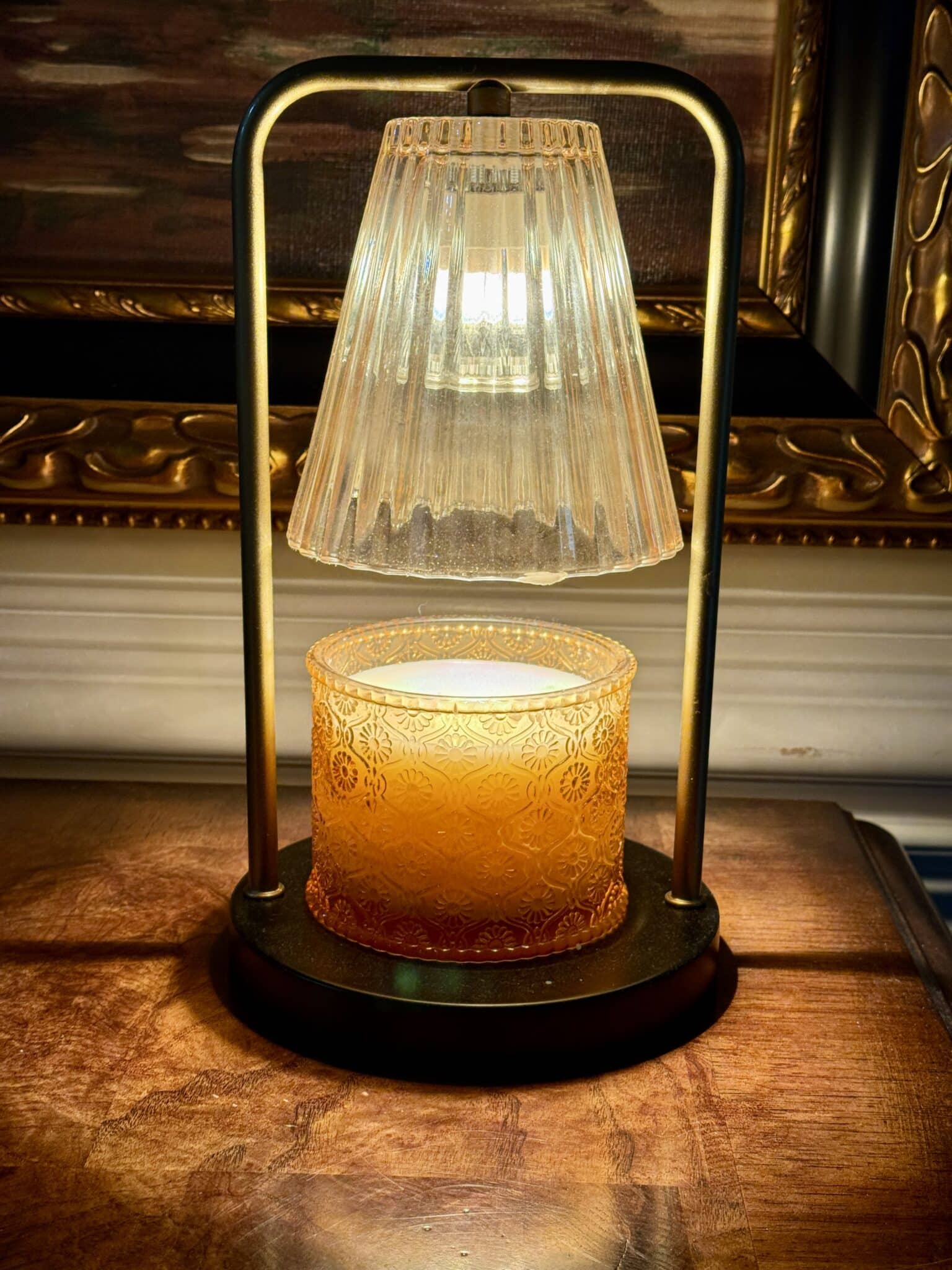 Soft, warm light from a Candle Warmer Lamp with Timer