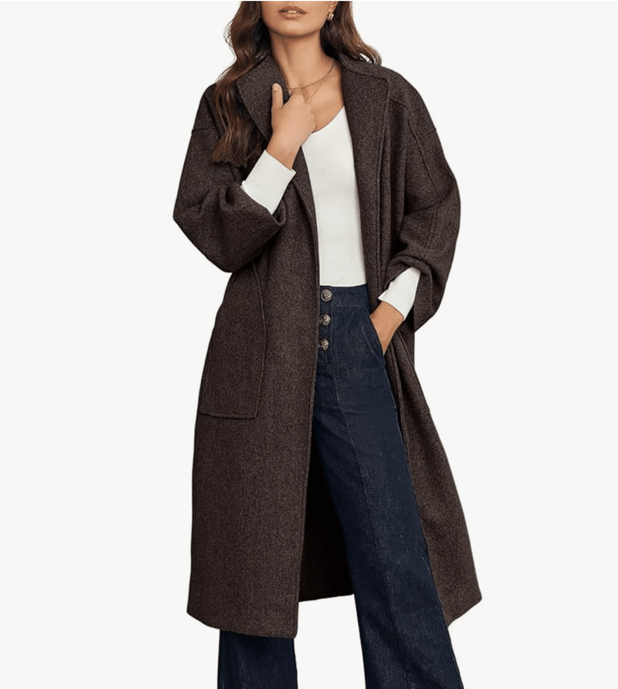 Oversized Wrap Wool Blend Trench Coats