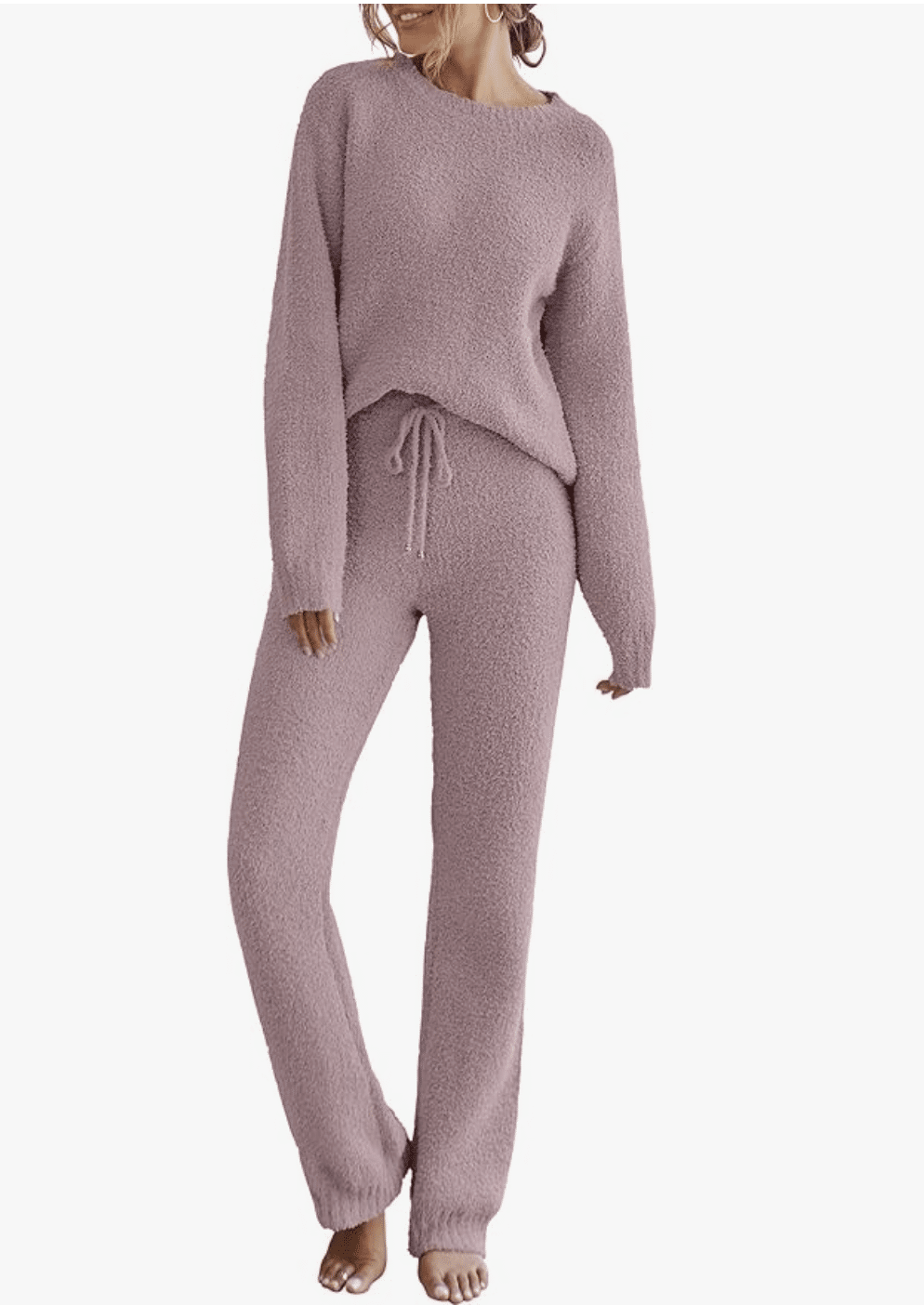 Fuzzy Fleece 2 Piece Long Sleeve Cozy Winter Pj Outfit