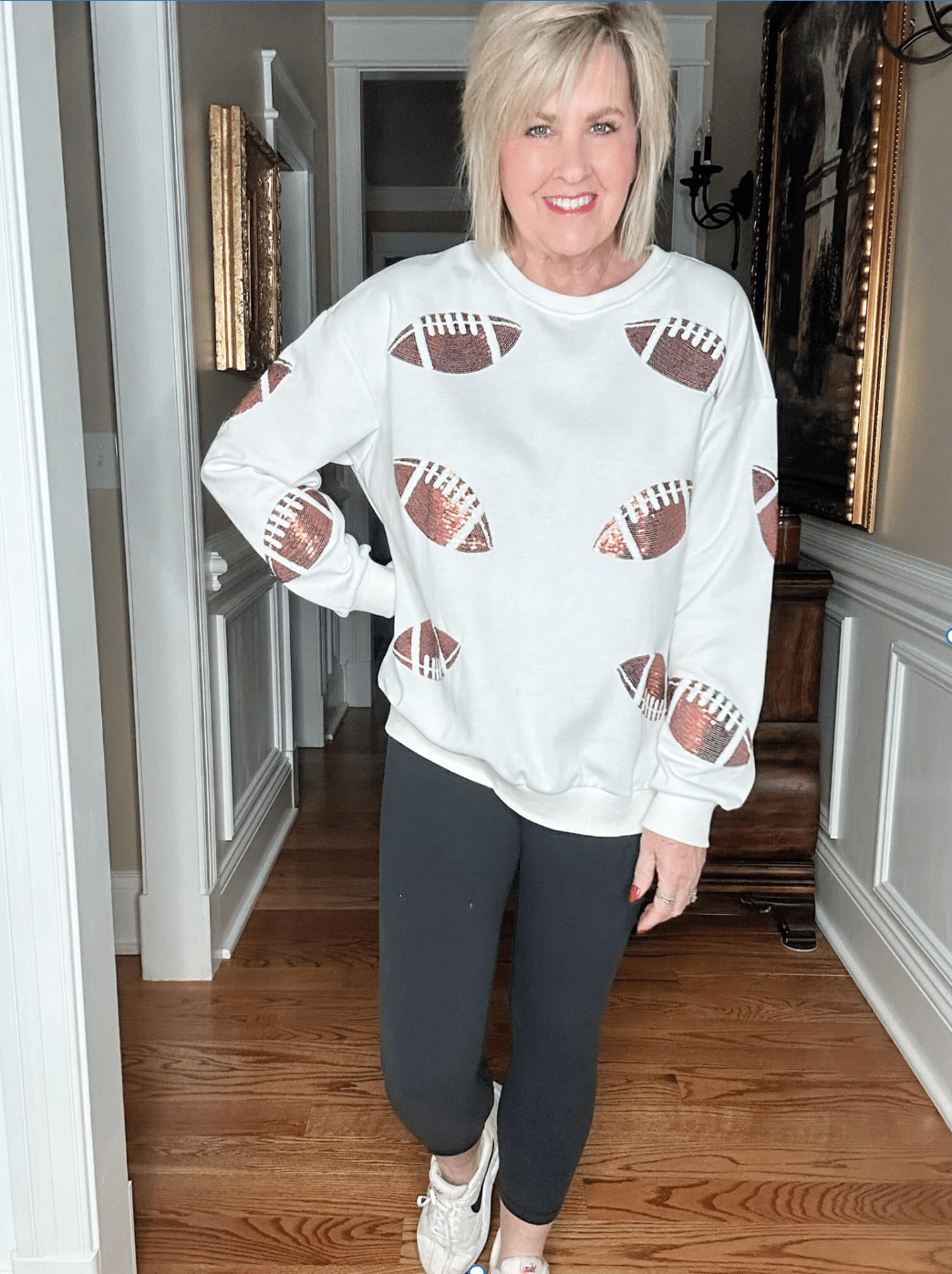 The Best Football-themed Shirts For Women Over 50 tania stephens fashion blogger 50 is not old