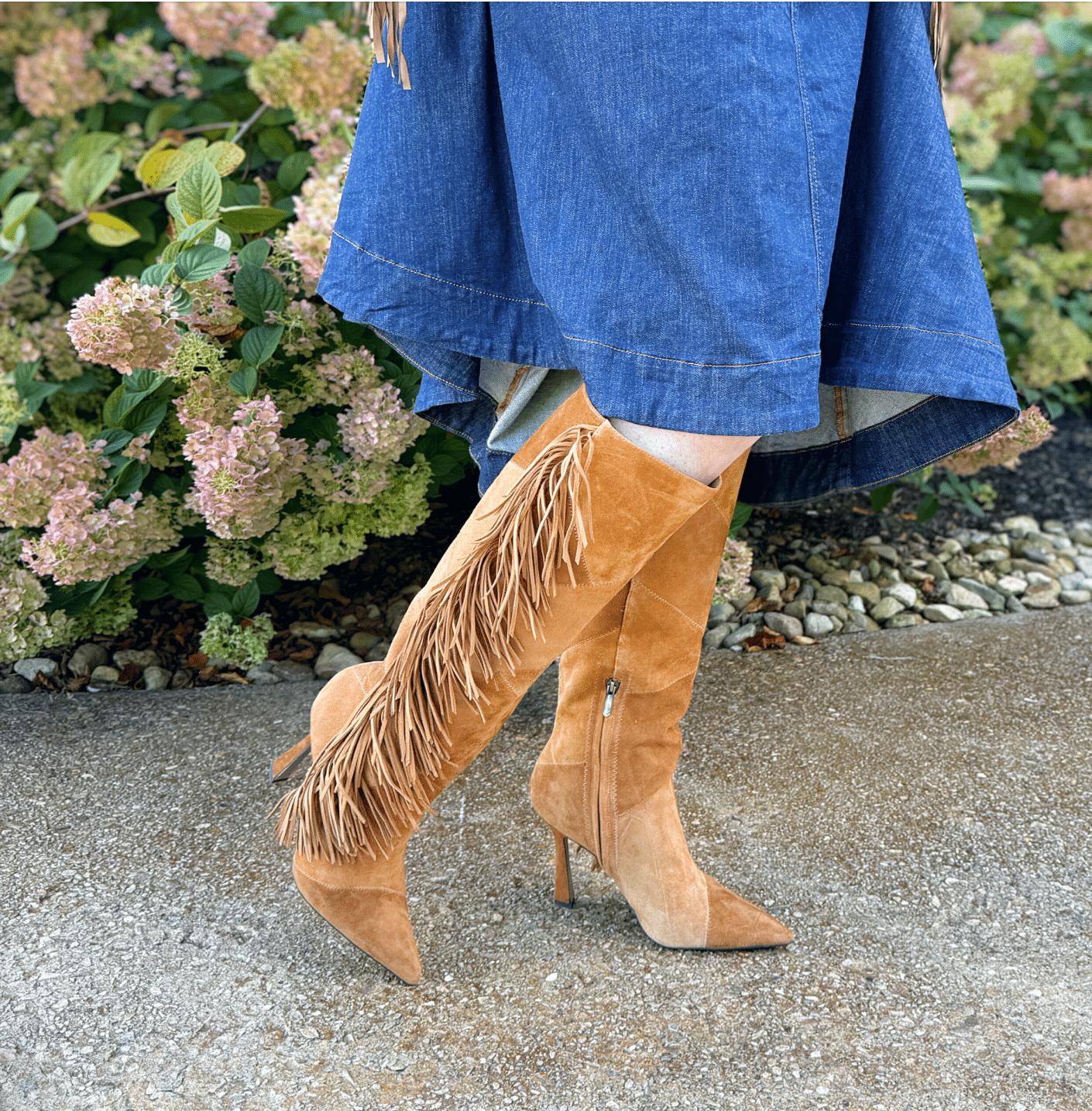 Patchwork Fringe Boots
