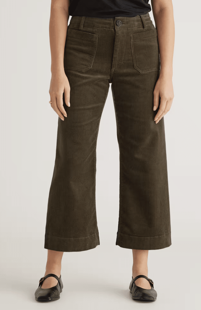 How to Wear Corduroy This Fall: Timeless Styles for Women Over 50 tania stephens 50 is not old fashion blogger cropped wide leg