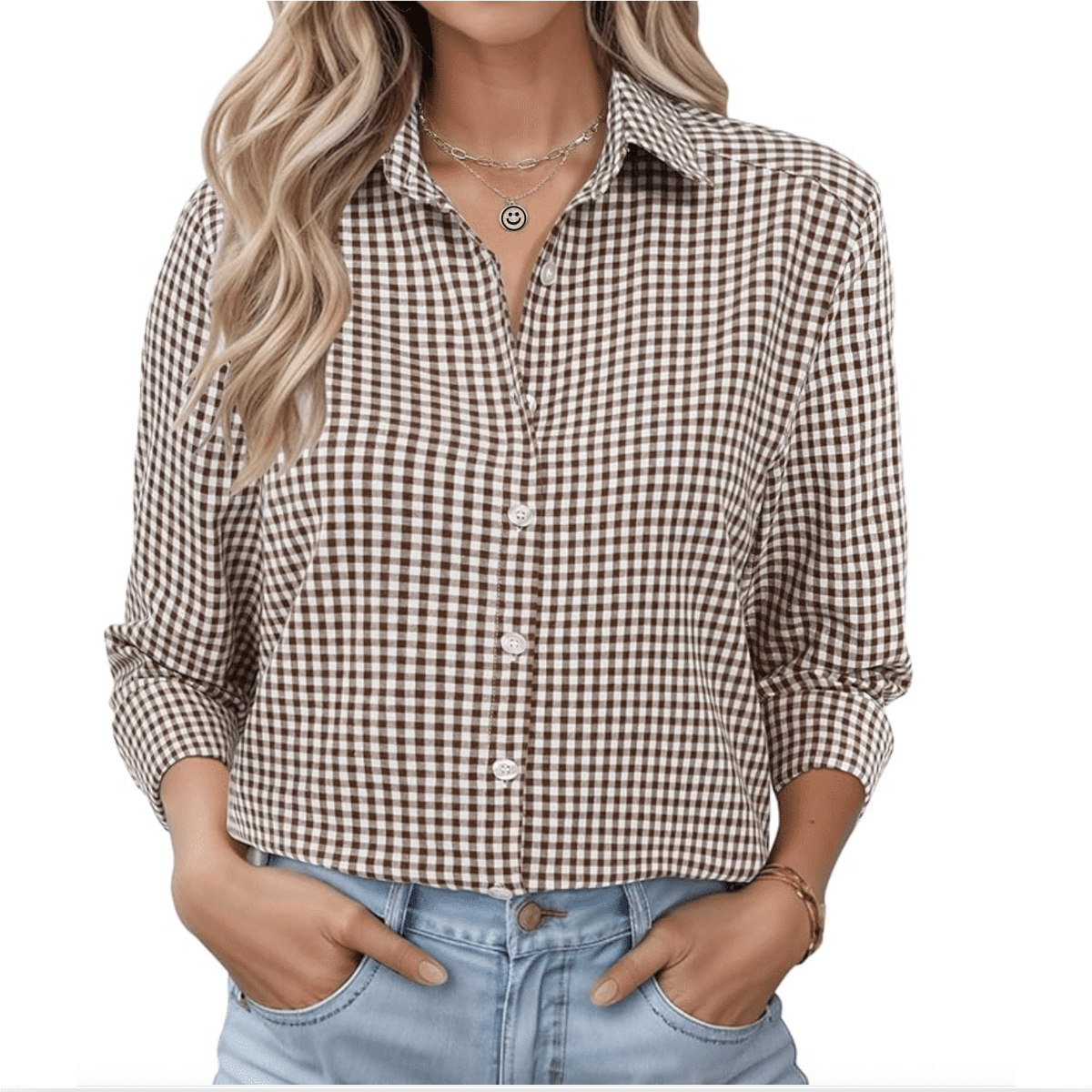 Gingham Plaid Checkered Shirt from Amazon Women Over 50