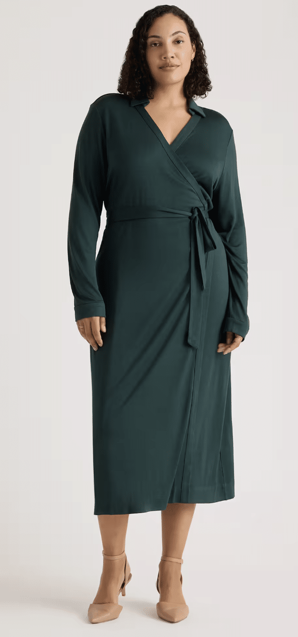 The Best Wrap Dresses for Fall & Winter 50 is not old fashion blogger tania stephens quince silk jersey