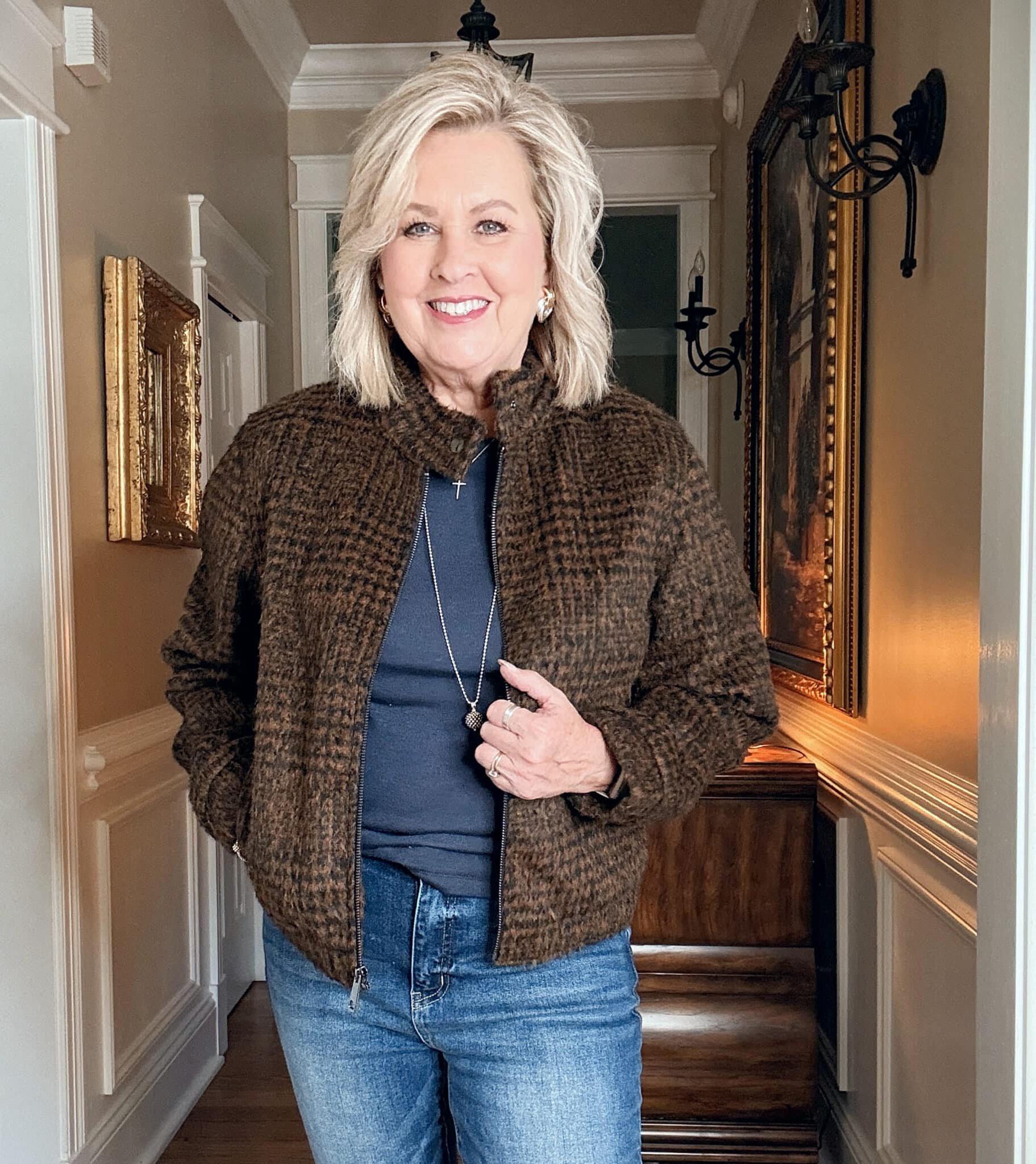 Walmart Herringbone Plaid Bomber jacket