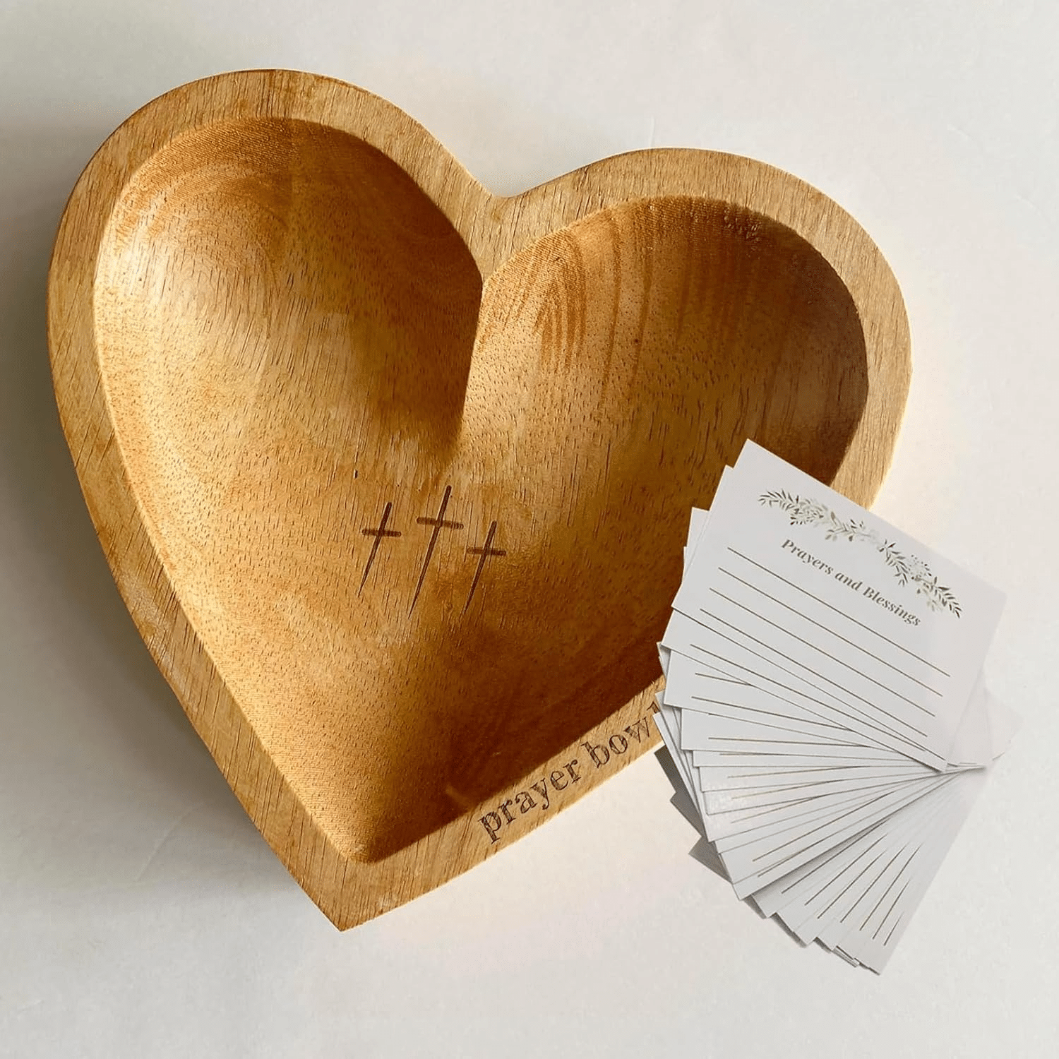 Wooden Heart Shaped Prayer Bowl