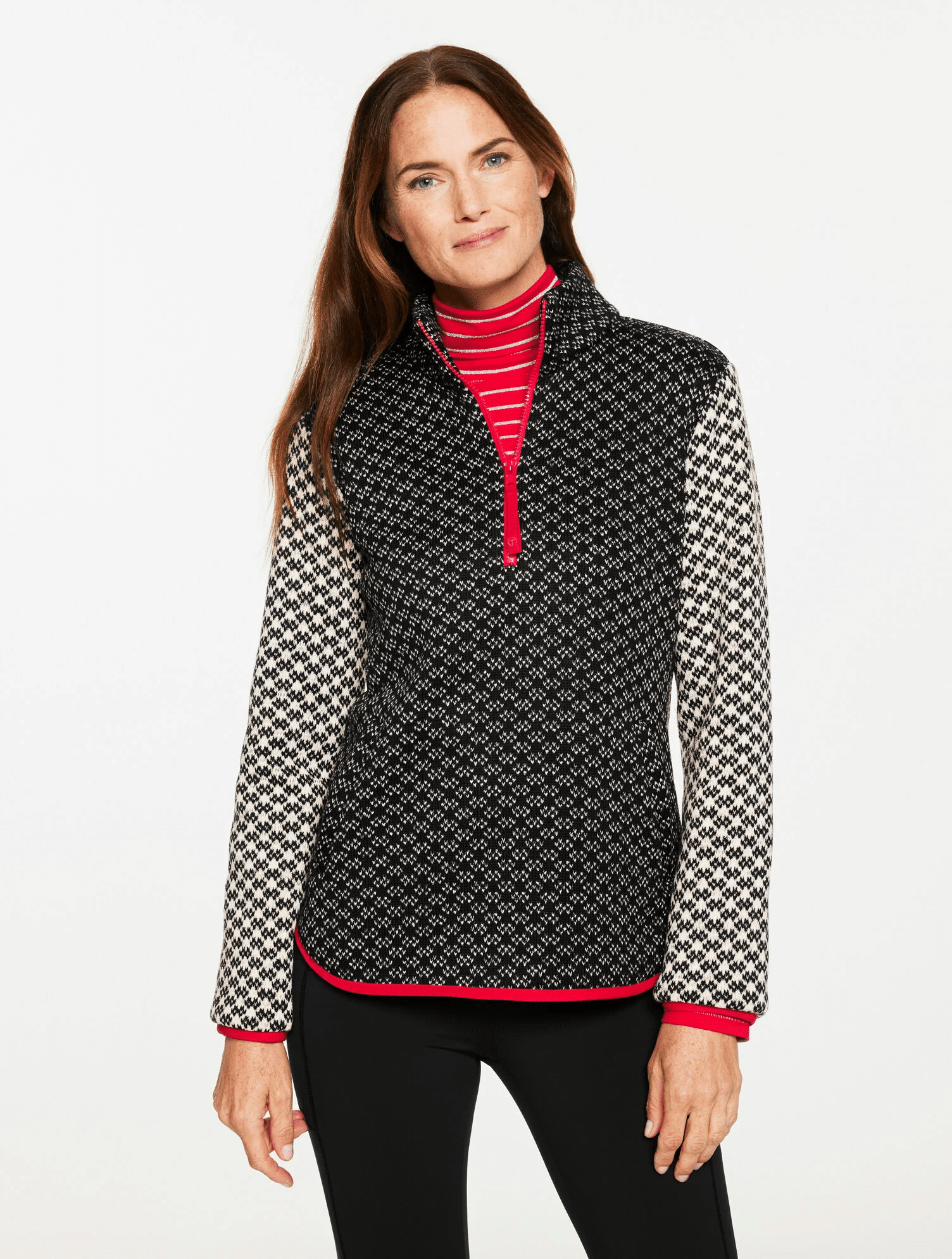 T by Talbots Fall 2025 tania stephens 50 is not old fashion blogger fleece half pull