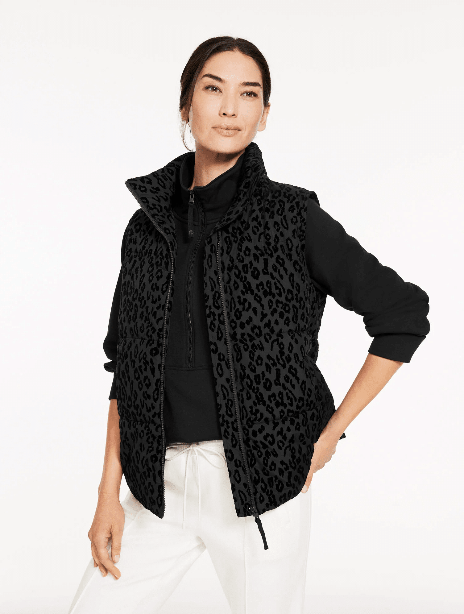 T by Talbots Fall 2025 tania stephens 50 is not old fashion blogger cheetah puffer vest