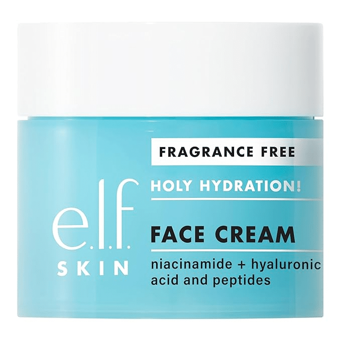 e.l.f. Holy Hydration Face Cream for moisturizing and firming dry skin over 50.