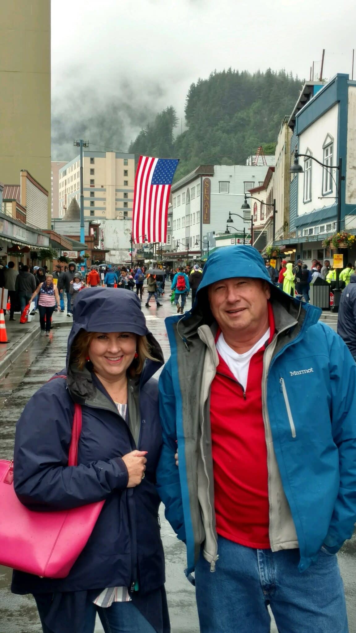 Joe and Tania in downtown Juneau on the 4th of July