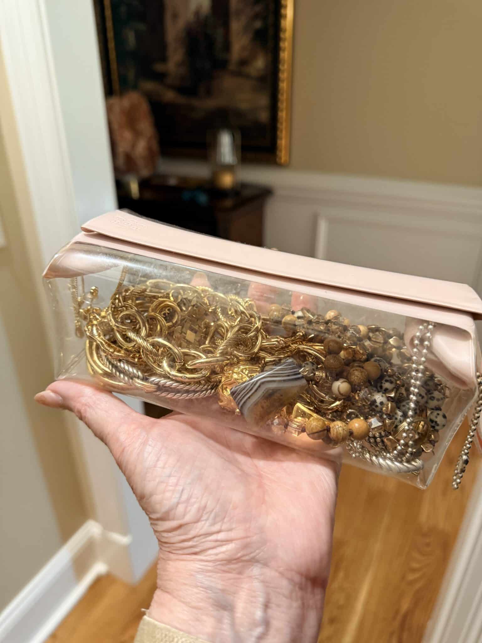 Cadence small parcel with jewelry