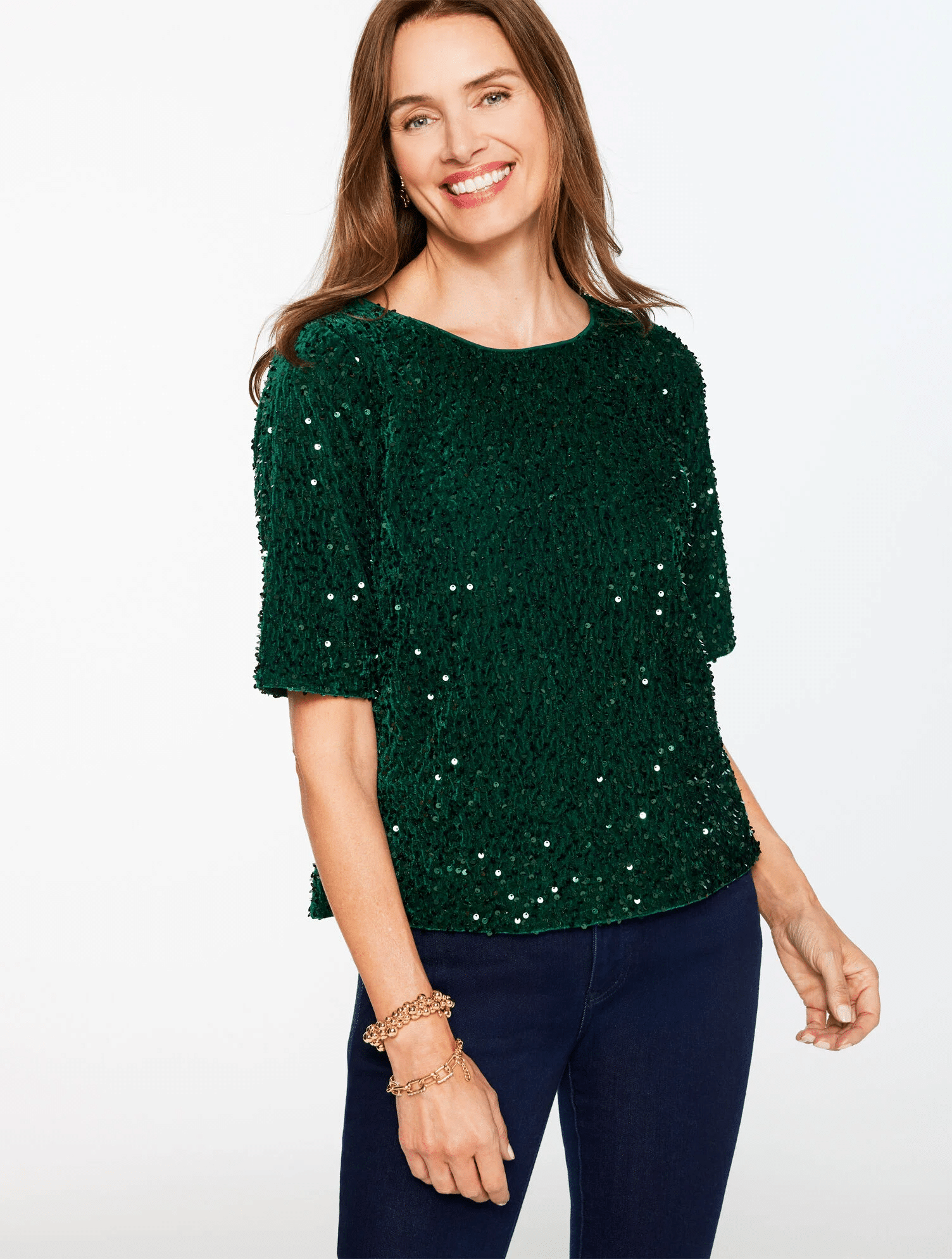 The Best Dressy Tops for Holiday Events for Women Over 50 50 is not old tania stephens fashion blogger sequin velvet top