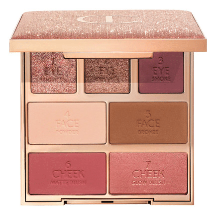 Charlotte Tilbury Hollywood Instant Look in a Palette with coordinated face and eye shades.