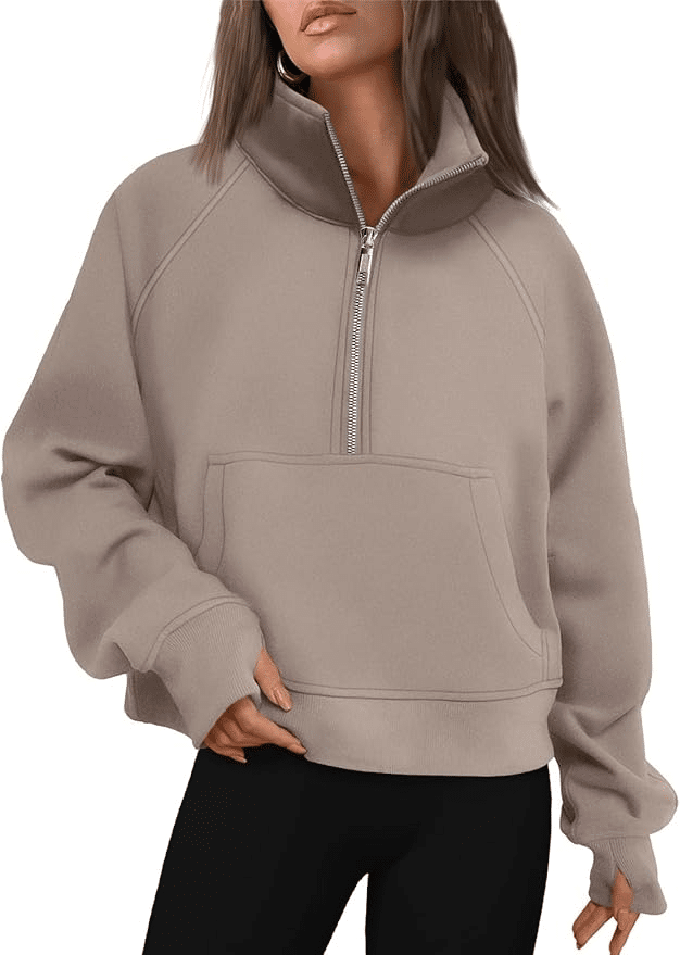 Half Zip Cropped Pullover Amazon Fashion