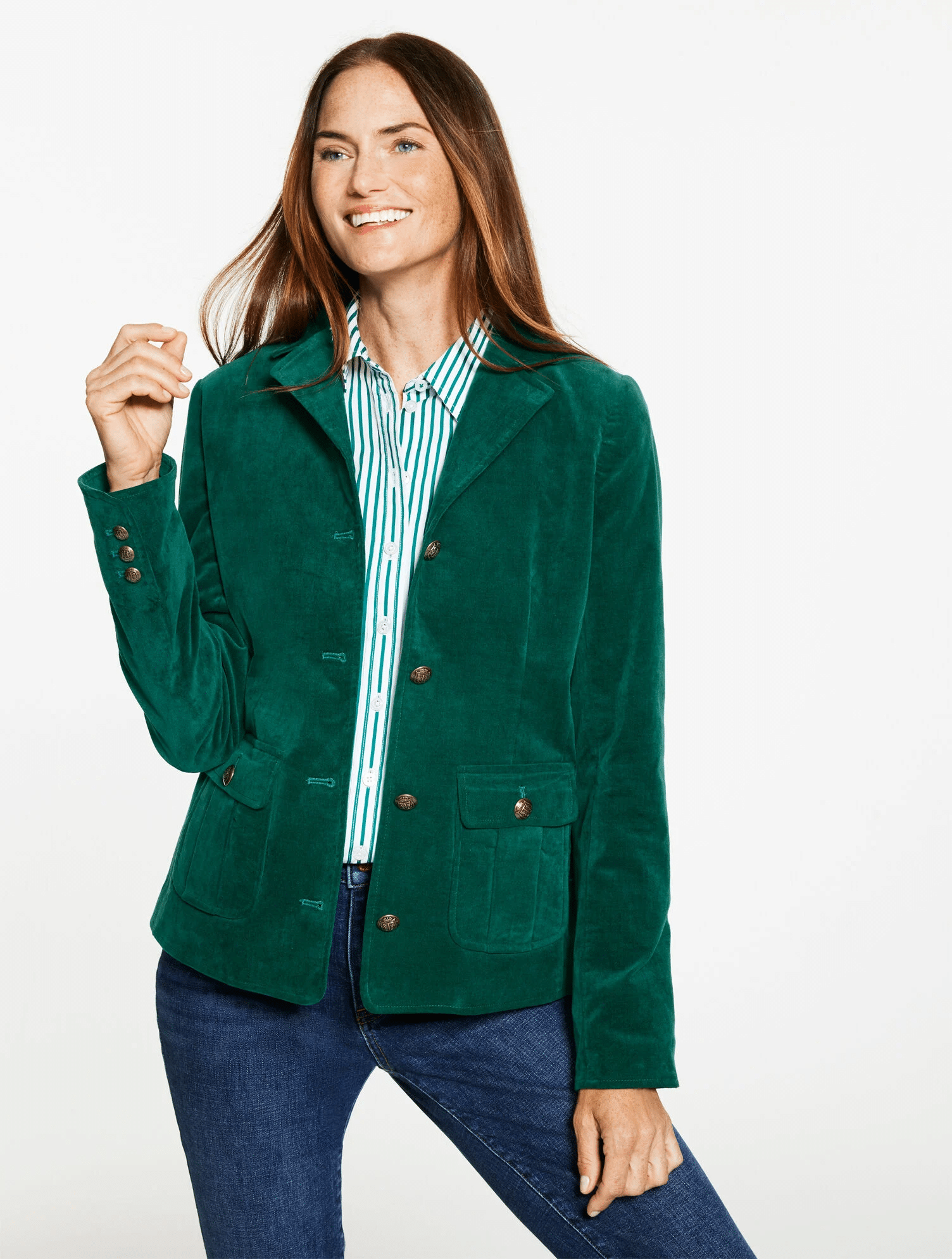 How to Wear Green in a Modern Way for the Holidays tania stephens fashion blogger 50 is not old velveteen jacket