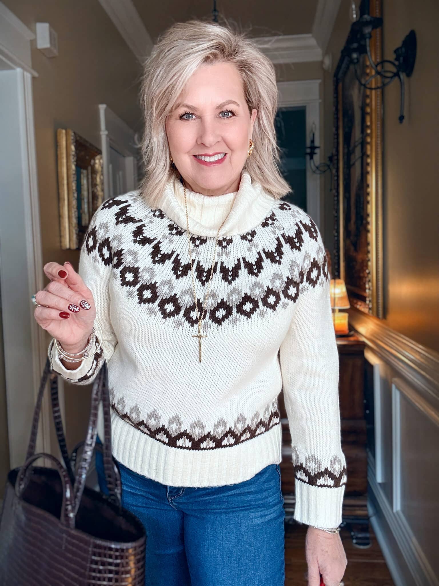 Loft Fair Isle brown and ivory sweater from Loft
