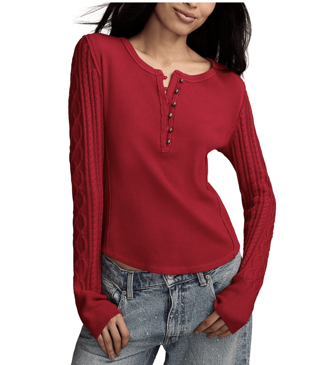 The Best Winter Tops to Wear With Jeans tania stephens 50 is not old fashion blogger henley