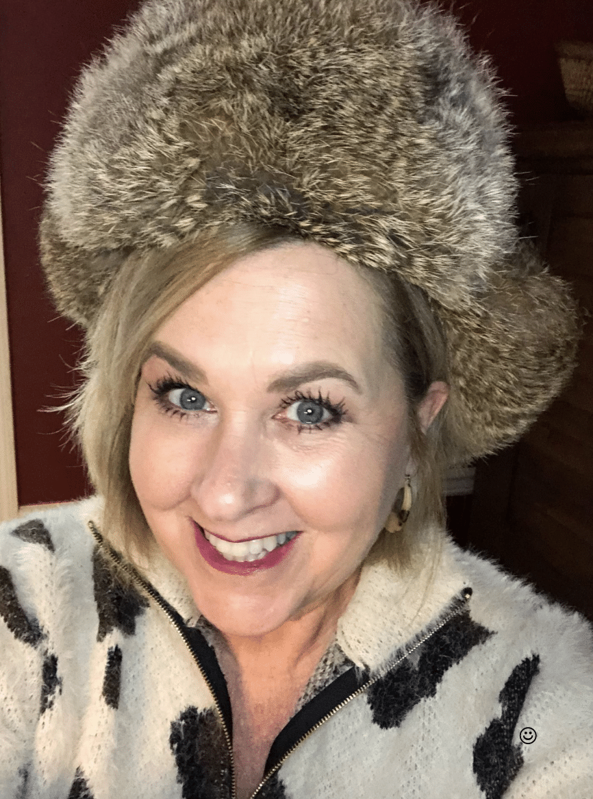 Tania wearing a large hat