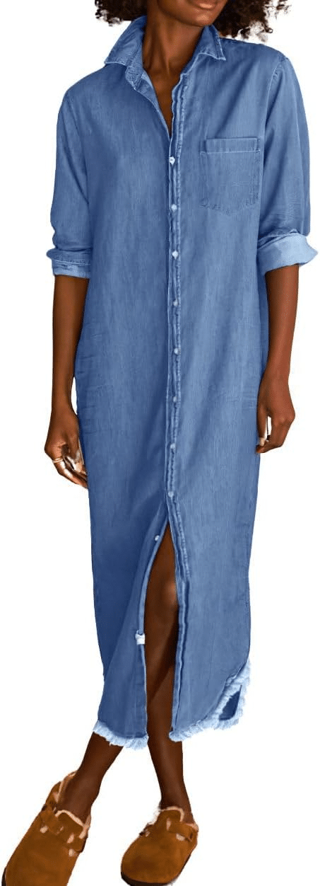 Maxi Denim Shirt Dress
