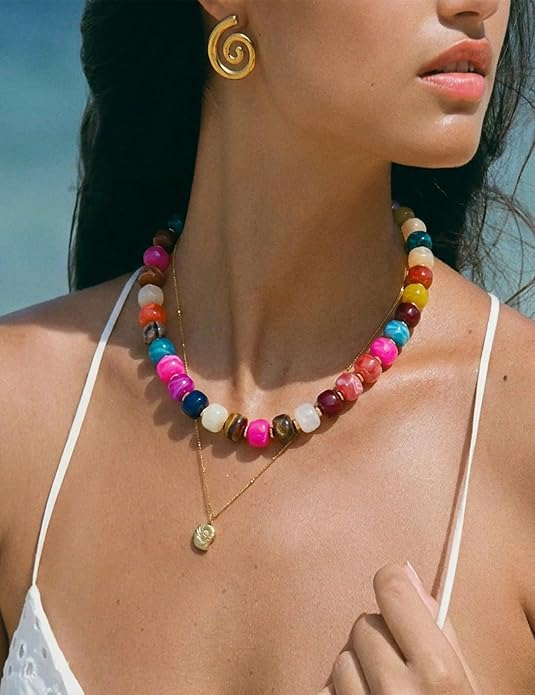 Colorful Beaded Choker Necklace
