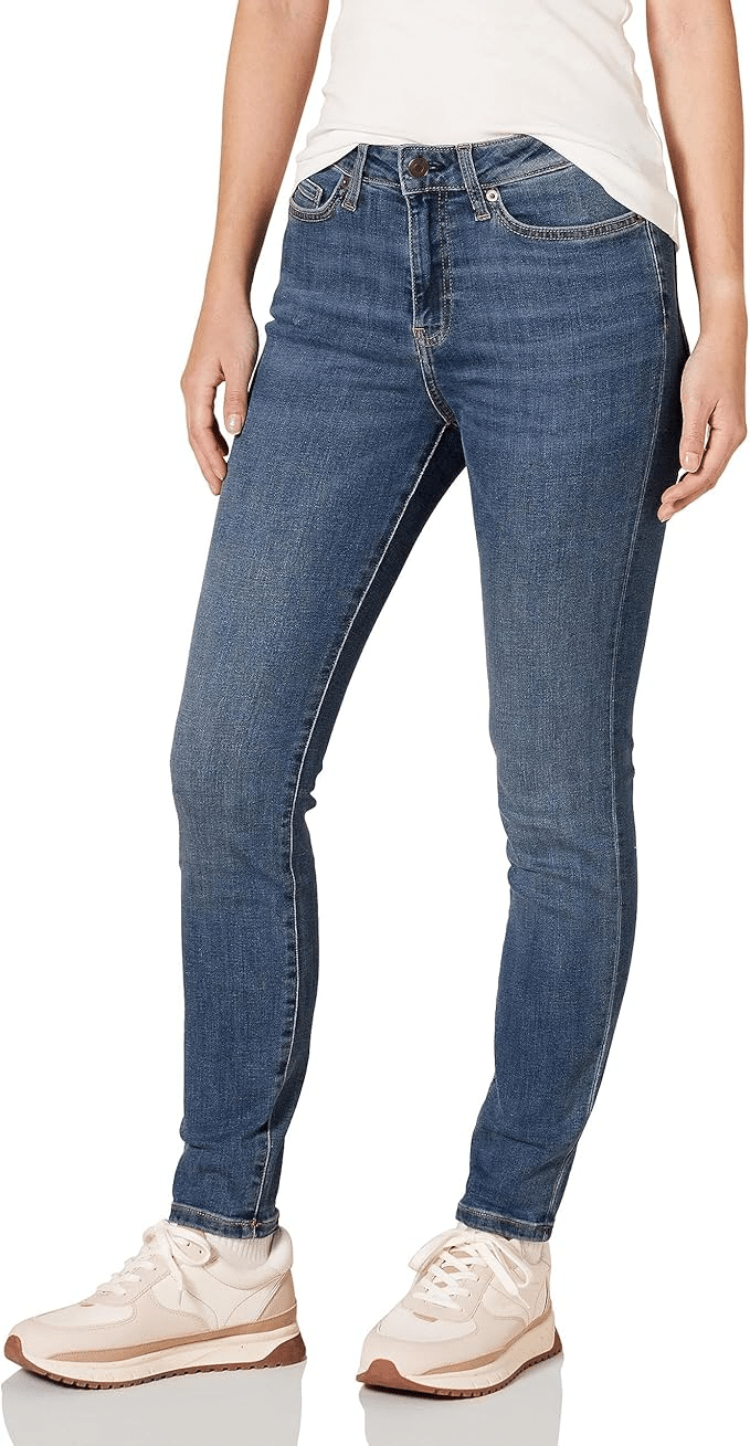 Slim pull-on knit jeggings styled like tailored pants for a sleek comfortable look with tunics or longer tops