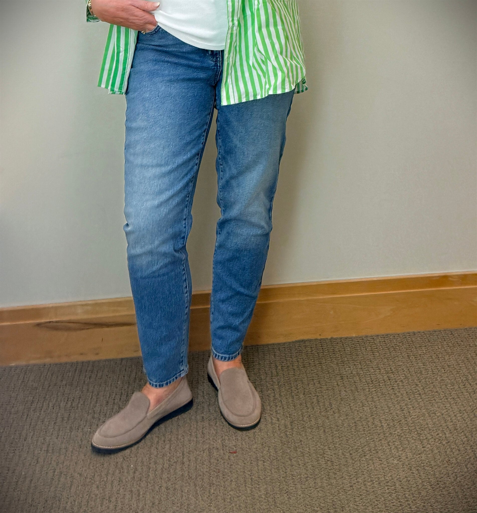 woman wearing ankle jeans from Talbots