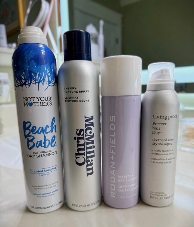 Four dry shampoos for second day hair.
