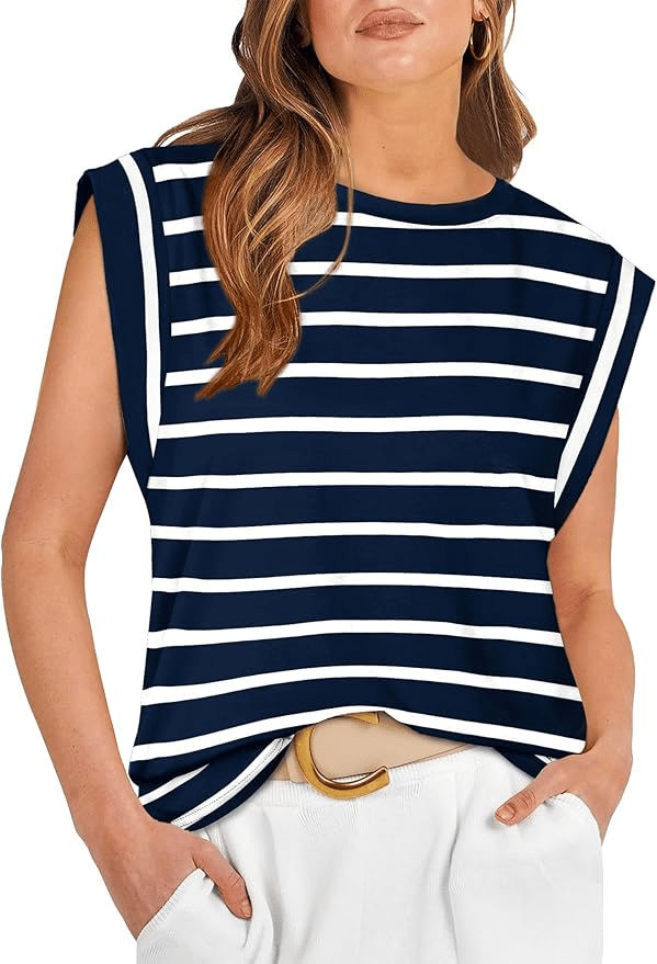 NAVY AND WHITE TOP