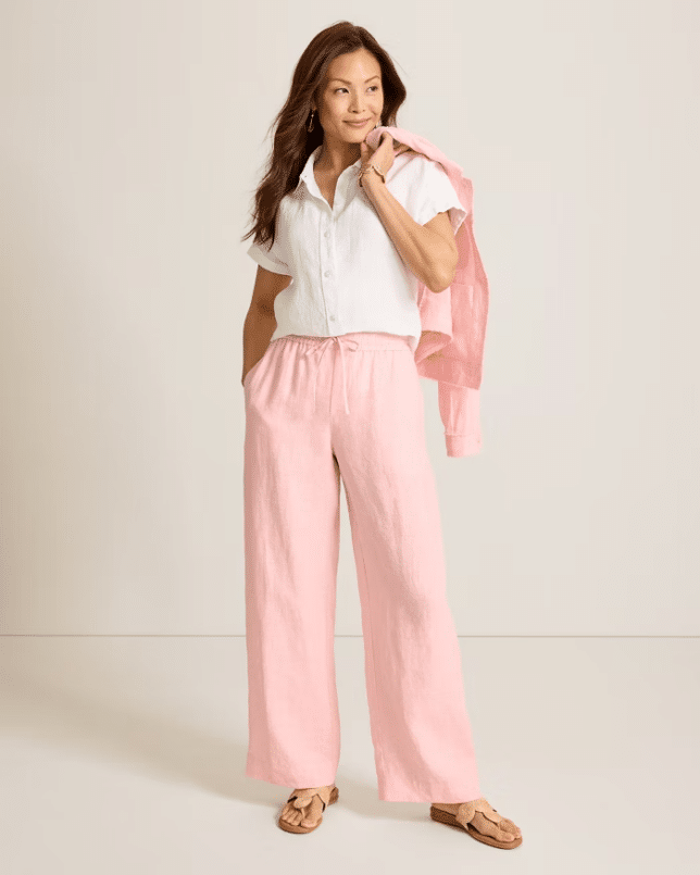 TOMMY BAHAMA LINEN PANTS IN LIGHT PINK
