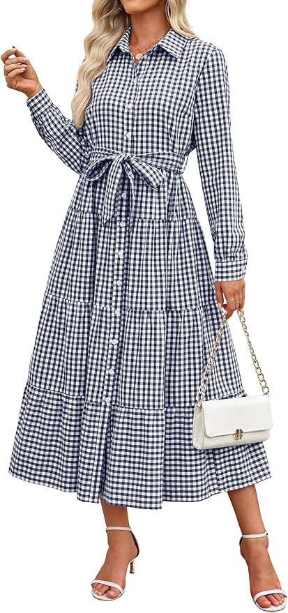 NAVY AND WHITE GINGHAM DRESS COLOR COMBO