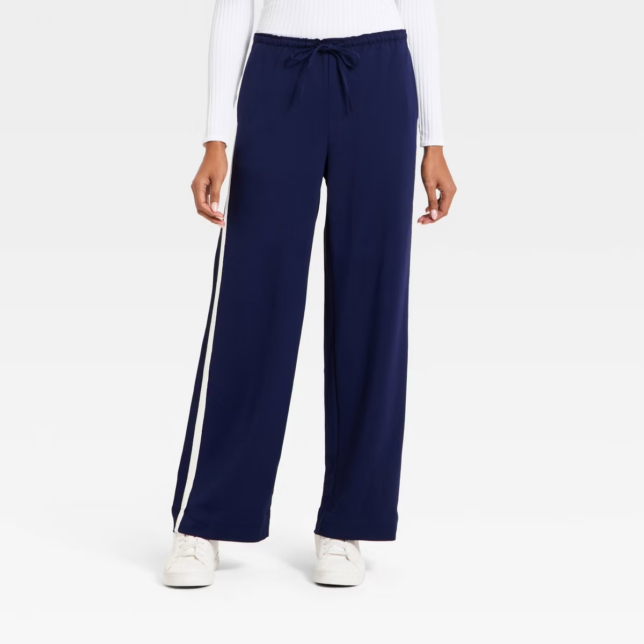NAVY AND WHITE TRACK PANT