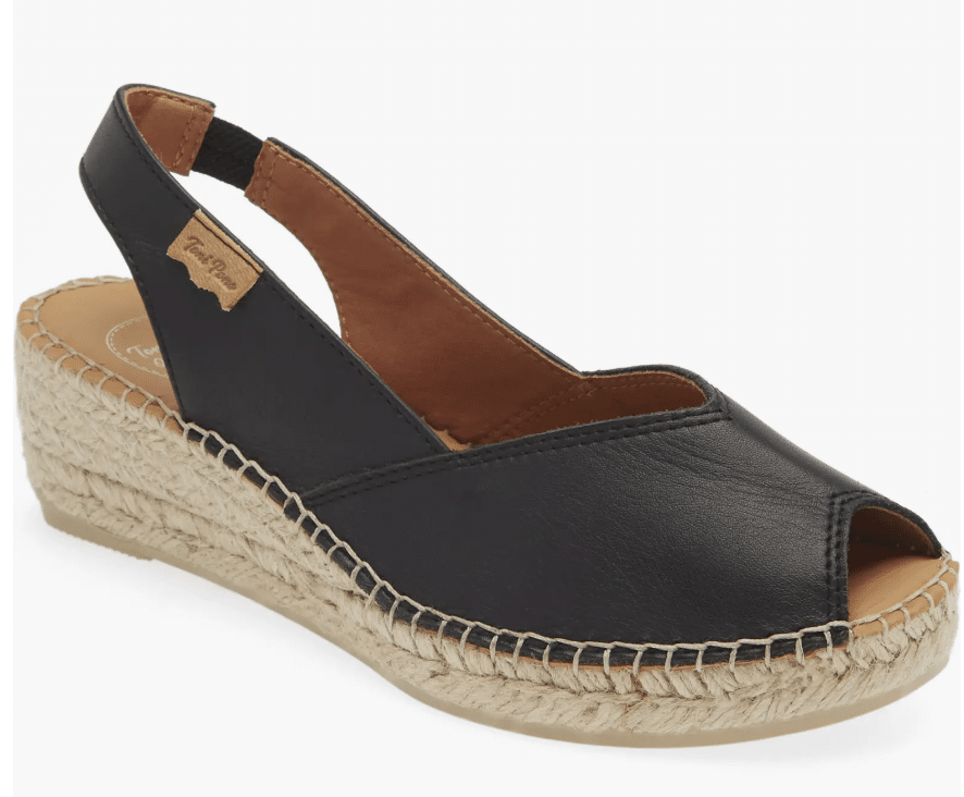black espadrille wedge