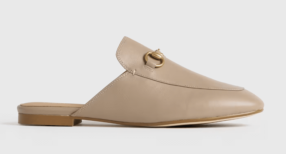 soft nude slip on mule