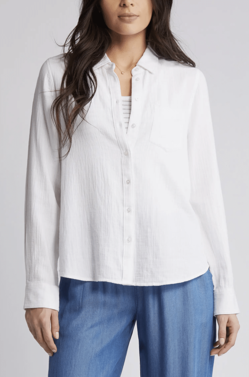 caslon casual gauze button-up shirt