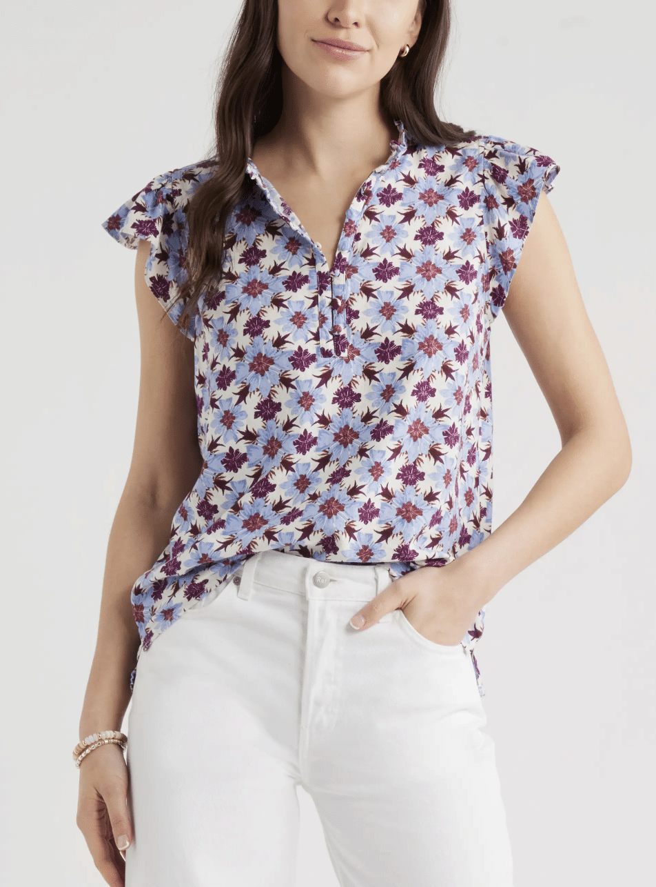 Caslon Flutter Sleeve Print Popover Top From Nordstrom May 2026