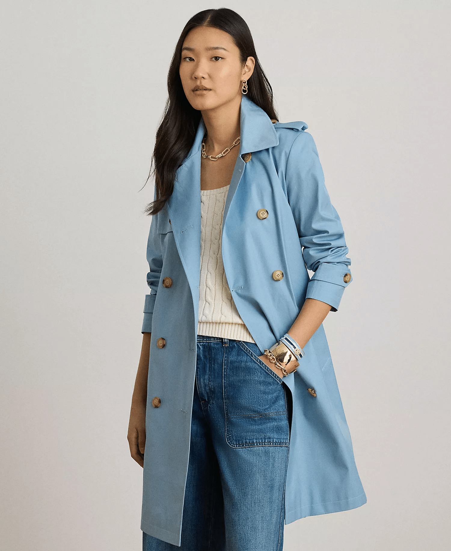 Lauren Ralph Lauren Women's Double-Breasted Belted Trench Coat