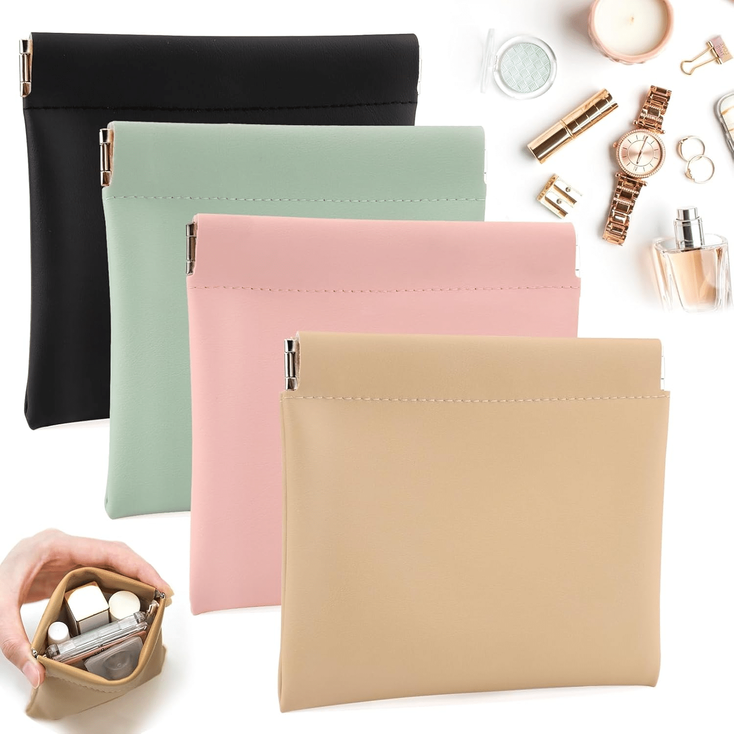 Small Cosmetic Bag, 4 Pack for organizing your purse