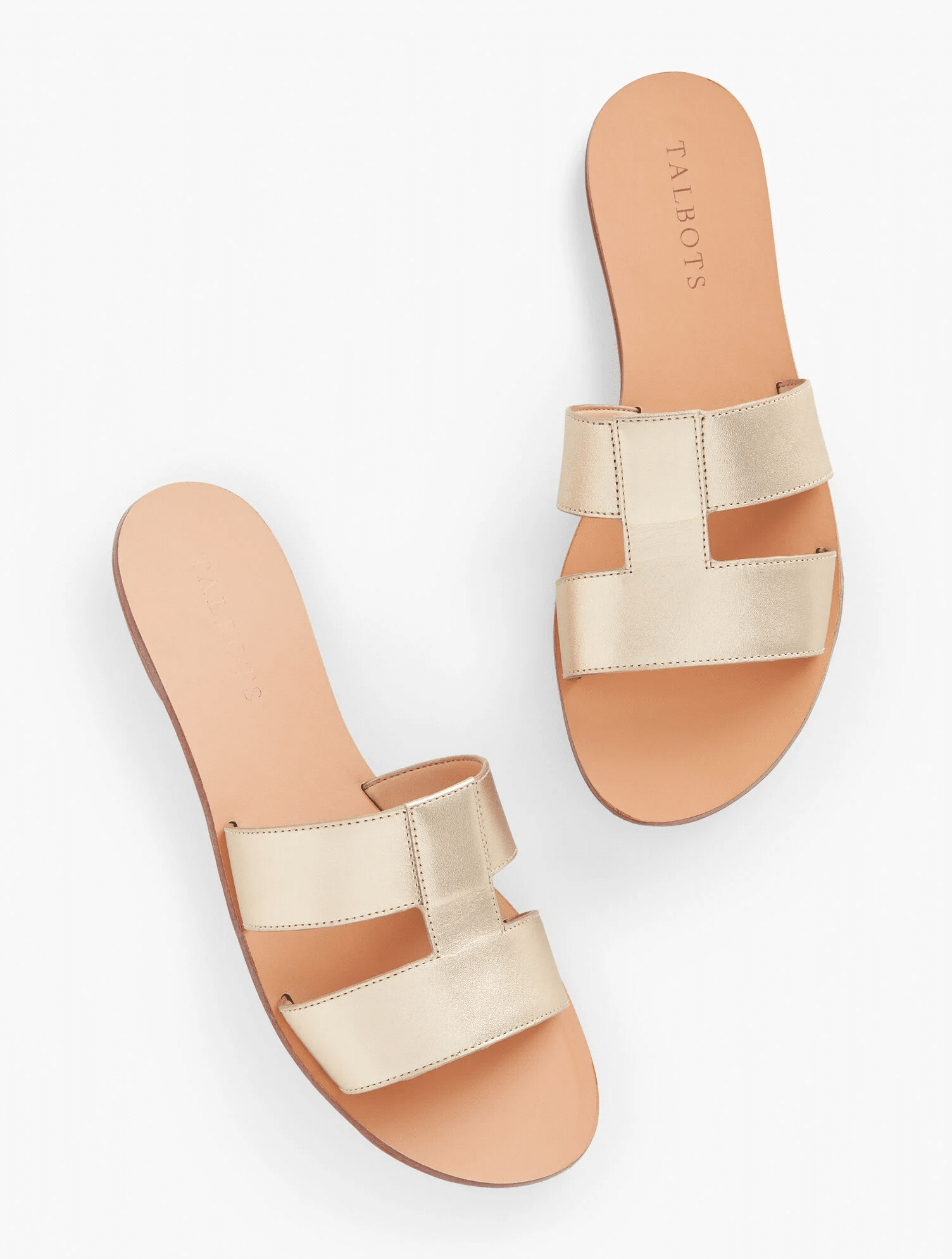 gold vachetta slides